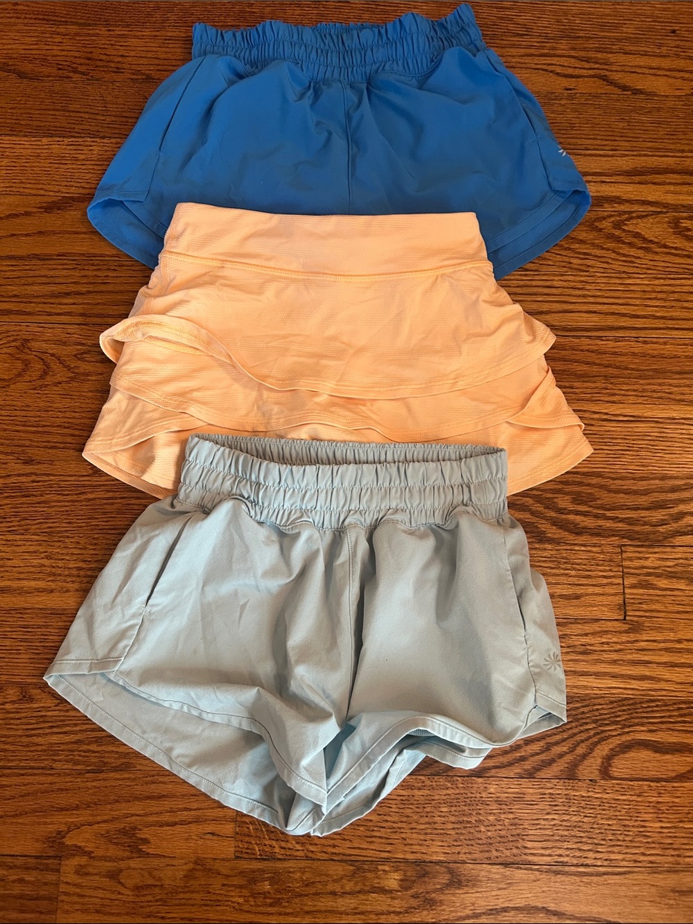 Athleta Girls' Active Shorts Set - Blue, Peach, Light blue ALL SZ XS (6)